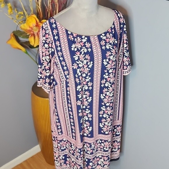 Eliza J Floral Border Print Jersey Dress Size 18W NWT - Picture 14 of 16